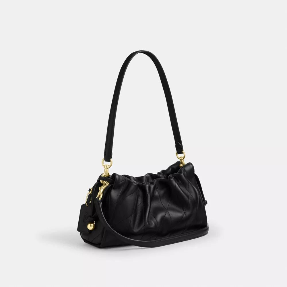 Faye Shoulder Bag With Quilting - Nappa Leather/Gold/Black